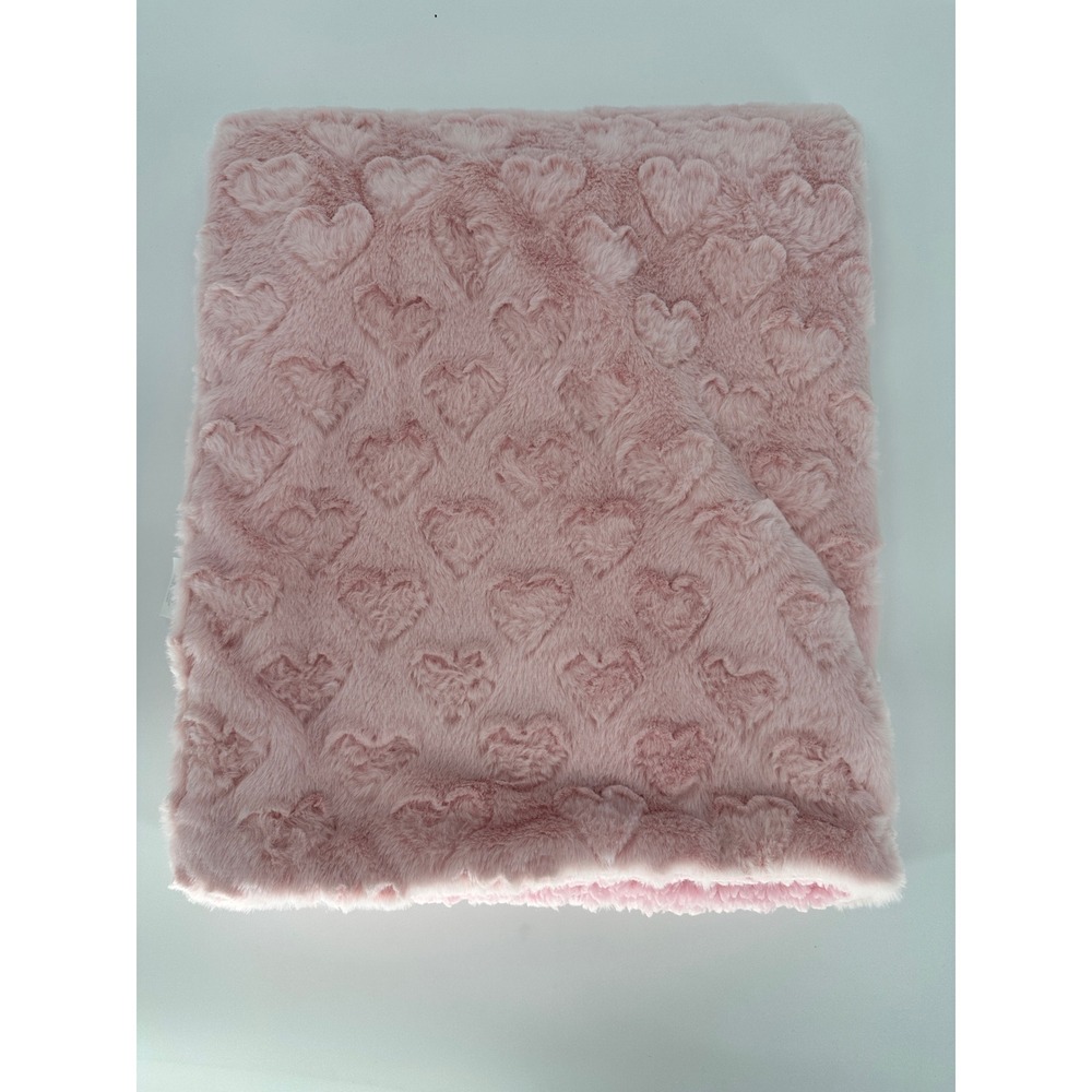 Baby Blanket Pink Heart Plush‎ Sherpa Cozy Soft 30x40